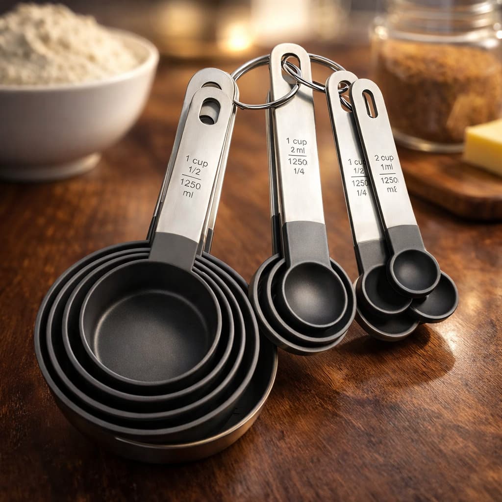 Conjunto Colheres Medidoras 8 Peças para Cozinha Ideal para Receitas e Confeitaria