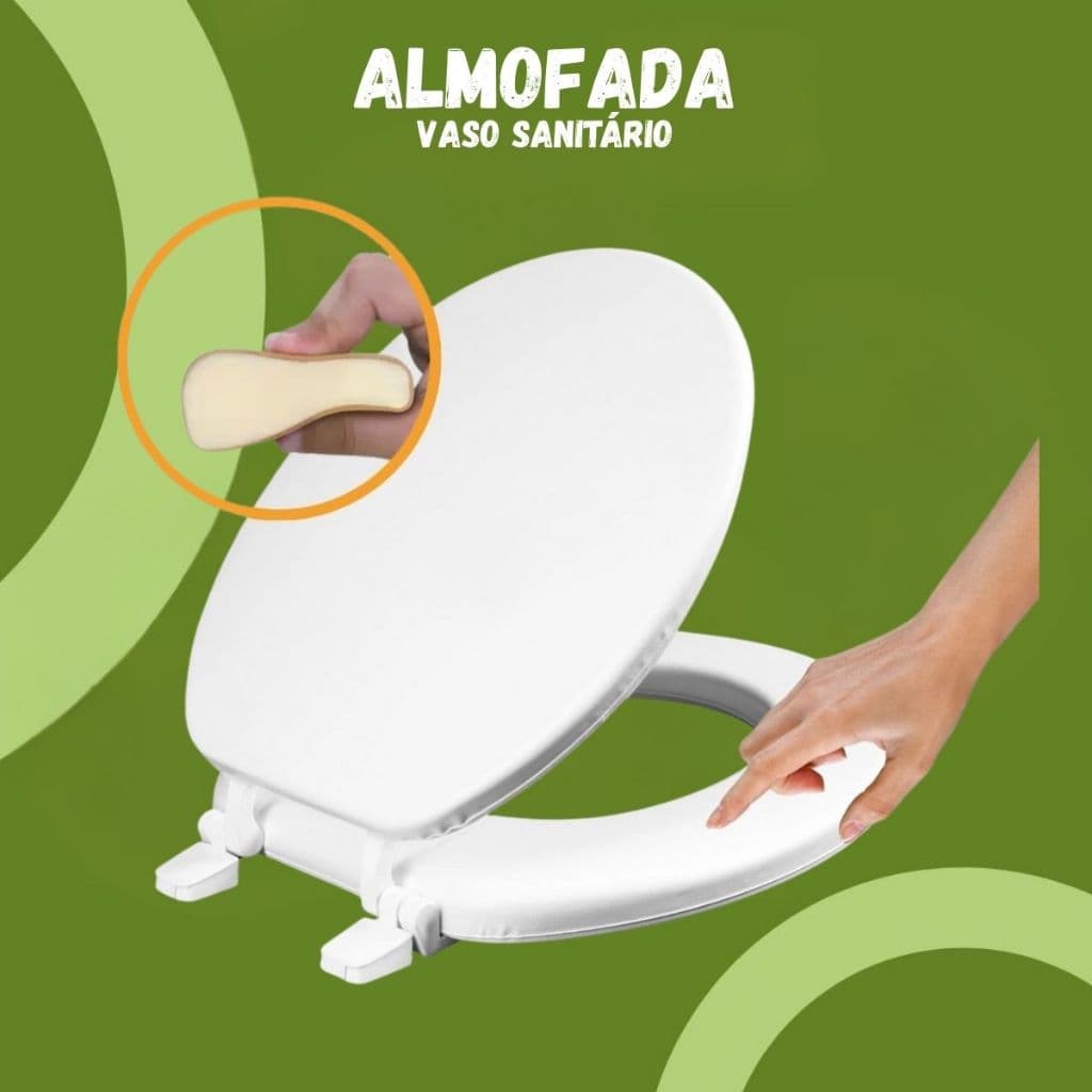 Assento Sanitário Almofadado Macio Confortável Banheiro Tampa de Vaso Universal Branco