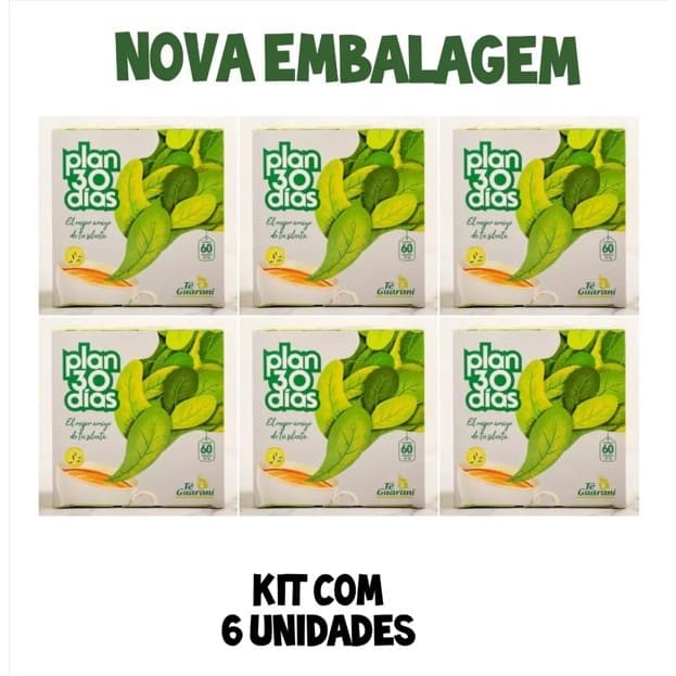Kit 6 cx Chá natural 30 Dias Original – 360 Sachês Nova Embalagem