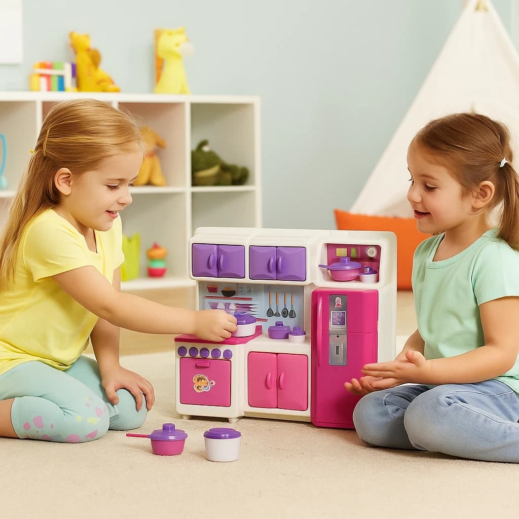 Cozinha Brinquedo Infantil Fogão Geladeira Menina Diversão Panela Colherzinha Comidinha