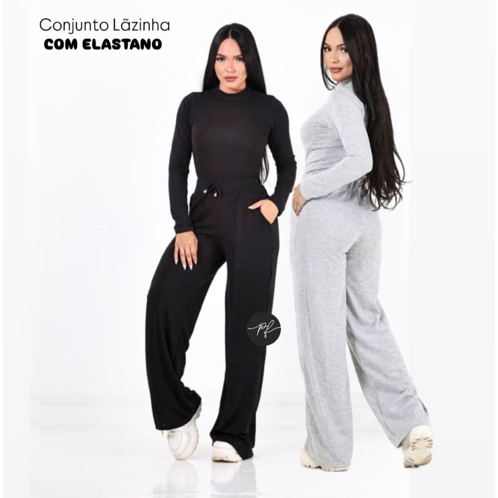 Conjunto Feminino Lãzinha Inverno Pantalona Manga Longa Conjunto Inverno
