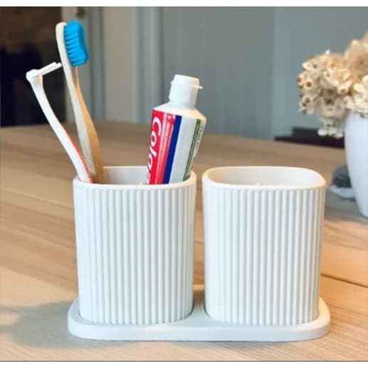 Organizador de Banheiro Luxo / Porta Escovas / Moderno 3D