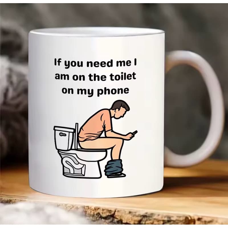 Caneca personalizada engraçada - Se precisar estou no Banheiro