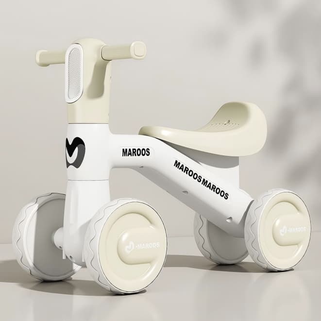 Bicicleta Infantil Equilíbrio 3 Rodas sem Pedal, Triciclo Baby 1-3 Anos, Seguro e Estável, Limitador 135°, Até 30kg