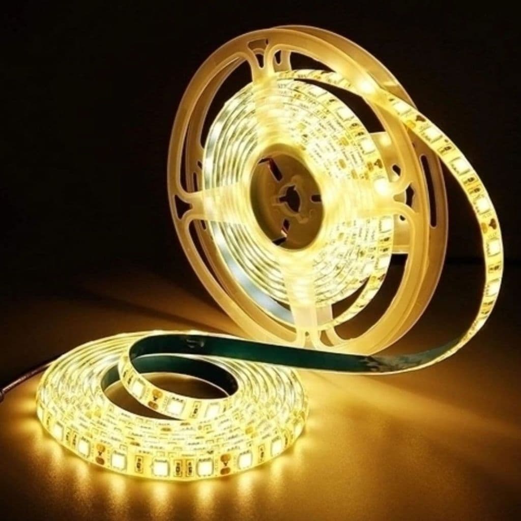 5M / 10M Fita LED 24V Branco Quente Frio Adesiva Prova D'água Ônibus Caminhão Trenzinho