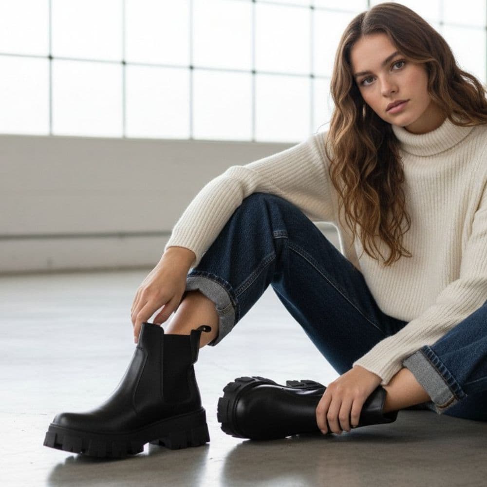 Bota Feminina Sapato Chelsea Acabamento Impecavel