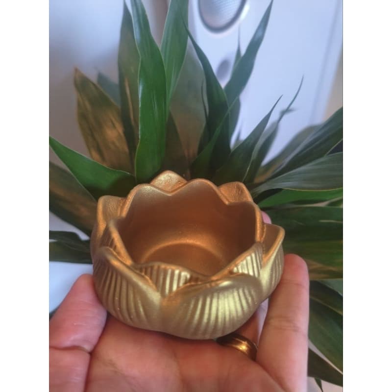 Incensário Ou Castiçal Flor de Lótus Luxo