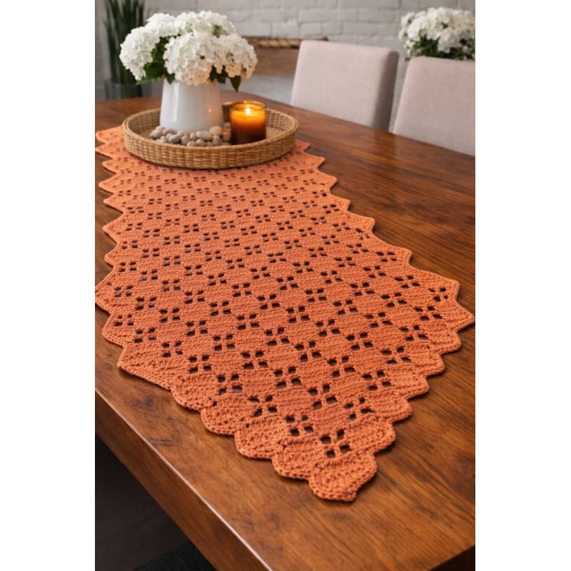 Caminho de Mesa de  Crochê 4 cadeira , 6 cadeira Artesanal – 1,40m x 50cm