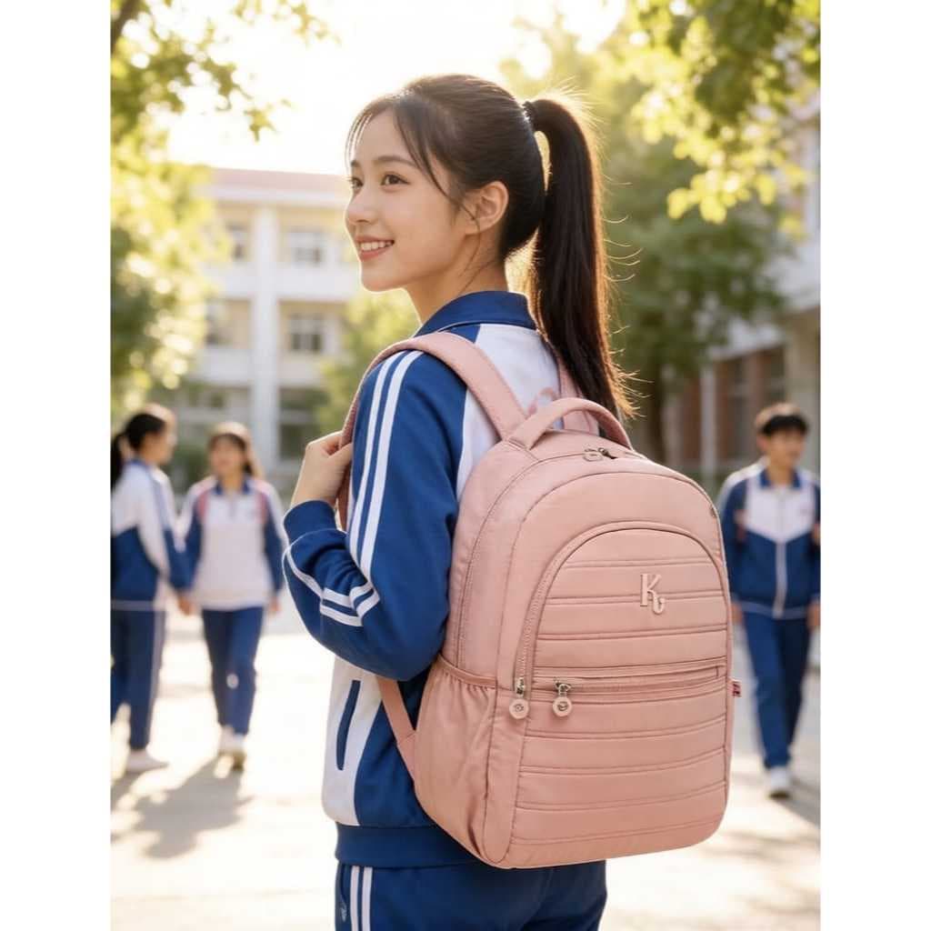 Mochila Kika Lisa Forrada Feminina Escolar Com Chaveiro 2026