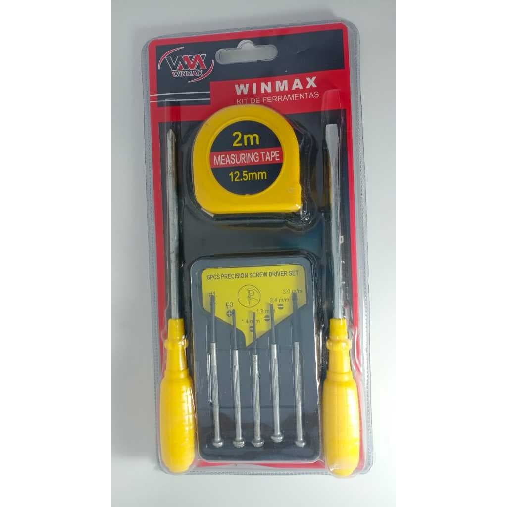 kit completo chaves para relojoeiro chave fenda/phiilips e trena 8 peças