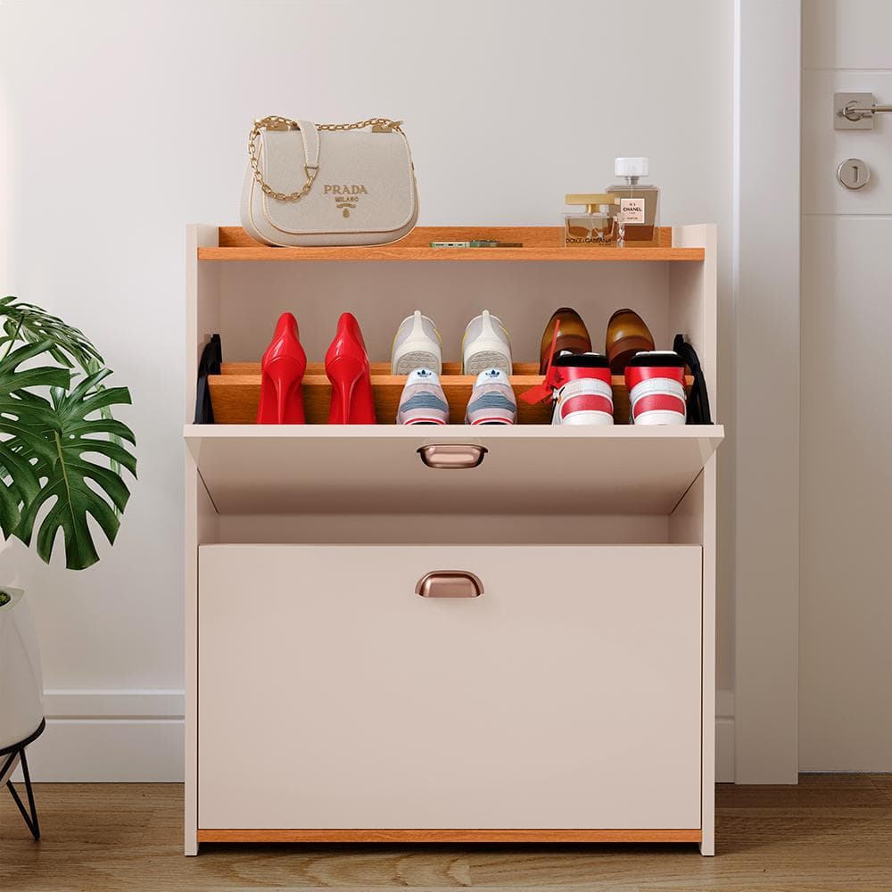 Sapateira Hall De Entrada 12 Pares de Sapatos Organizadora Quarto Puxador Concha Closet - Cores
