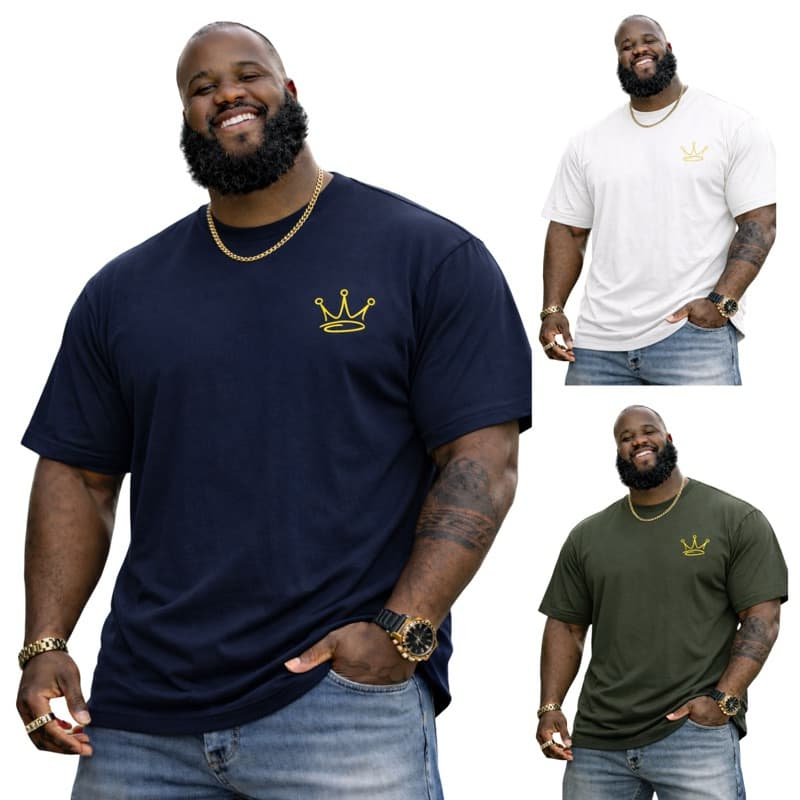 Camiseta Masculina Plus Size Estilosa Gold Algodão Gold Qualidade Pima do P ao G4 Coroa Exclusiva
