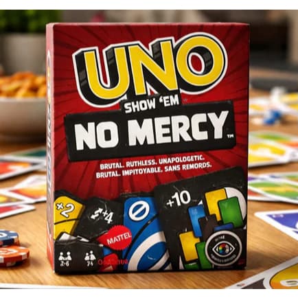 Jogo de Cartas UNO No Mercy com Novas Cartas Implacáveis