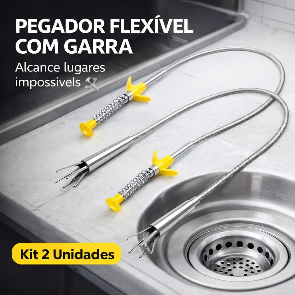 Desentupidor de Ralos Pia Flexível Com Pegador na Ponta Cozinha  Para Casa Banheiro Multiuso