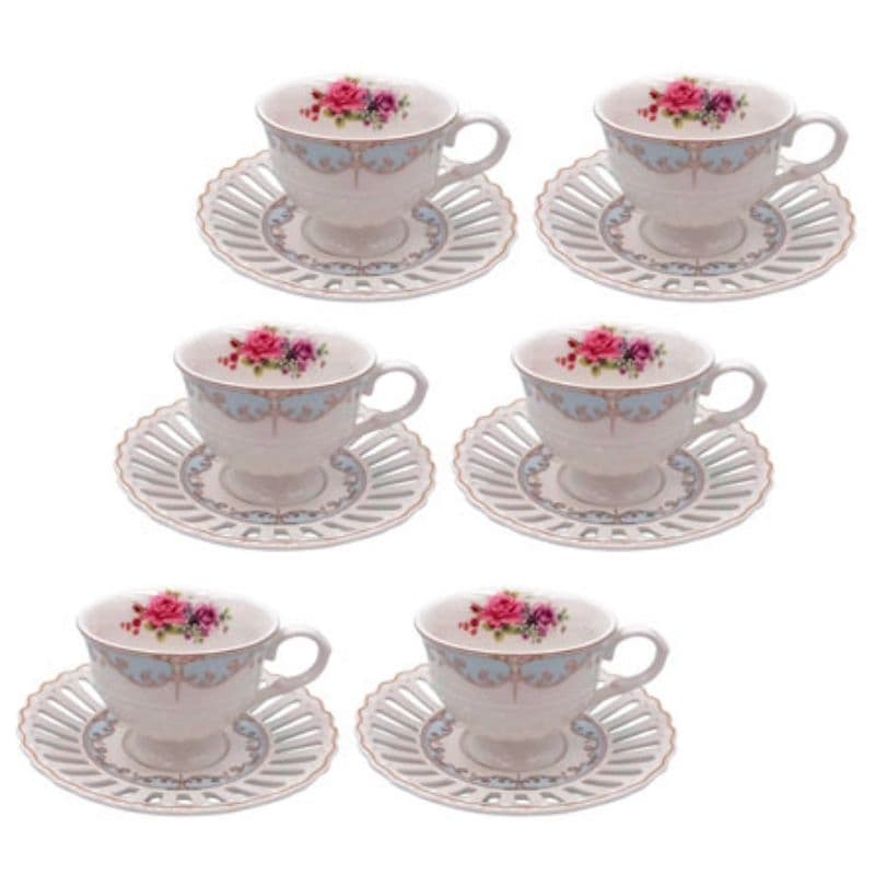 Jogo de xícaras para café em porcelana New Bone Mon Chéri 80 ml 12 peças