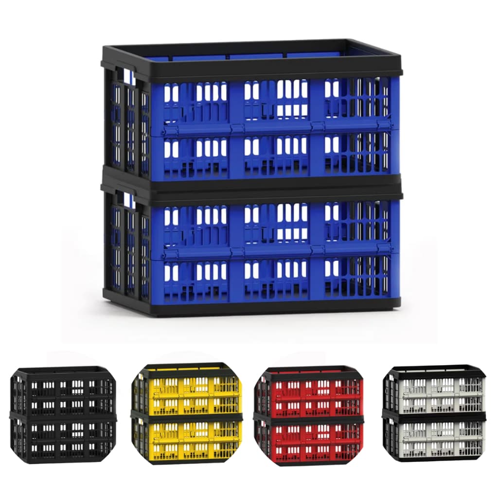 Kit 2 Caixas Organizadoras Dobráveis Desmontáveis 4 Cores Multiuso Cesto 45L Compacta e Organizada