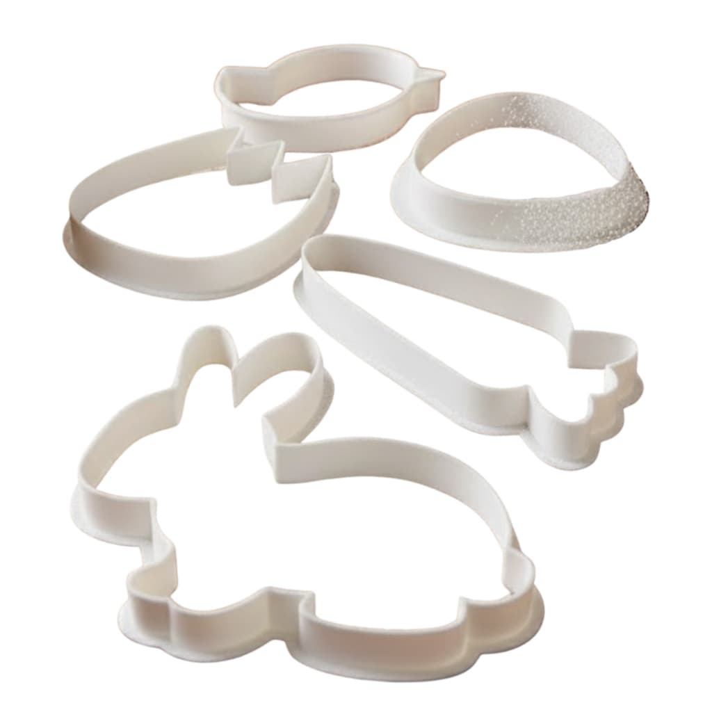 Kit 5 Cortador De Biscoito e Páscoa Coelhinho Molde Infantil Para Massas, Biscoitos E Pasta Americana Confeitaria