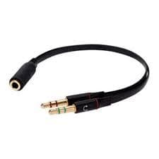 Cabo Splitter P3 Fêmea para Headset Áudio + Microfone 3.5mm