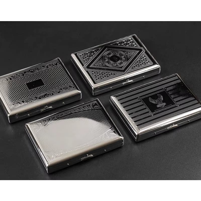 Caixa Case em Metal Texturizado Estojo de Bolso Para Armazenamento Premium Luxo