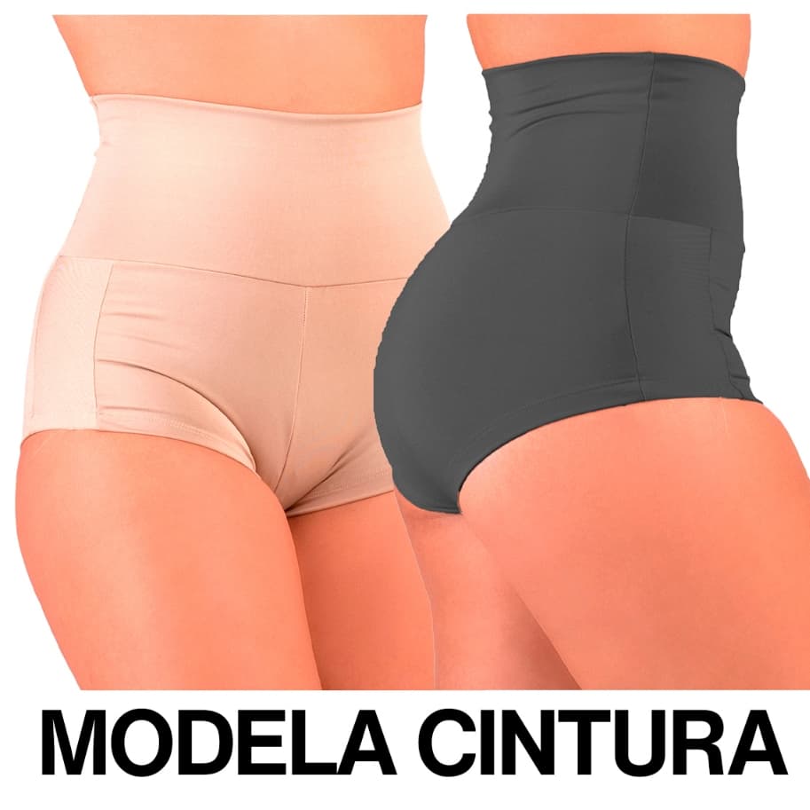 KIT Cinta Compressão Modeladora Cintura Alta Segura Barriga Shortinho Feminino Escolha o KIT