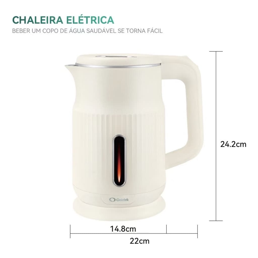 Chaleira Elétrica Onistek - Fervura Rápida, Segura e Prática para o Dia a Dia