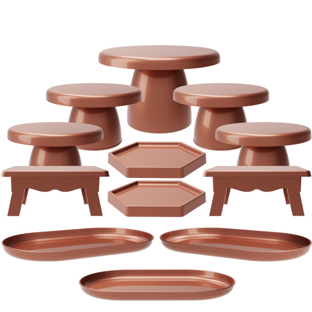 Kit Decorativo Completo 12 Peças Mesa Doce Boleira Festa Aniversário