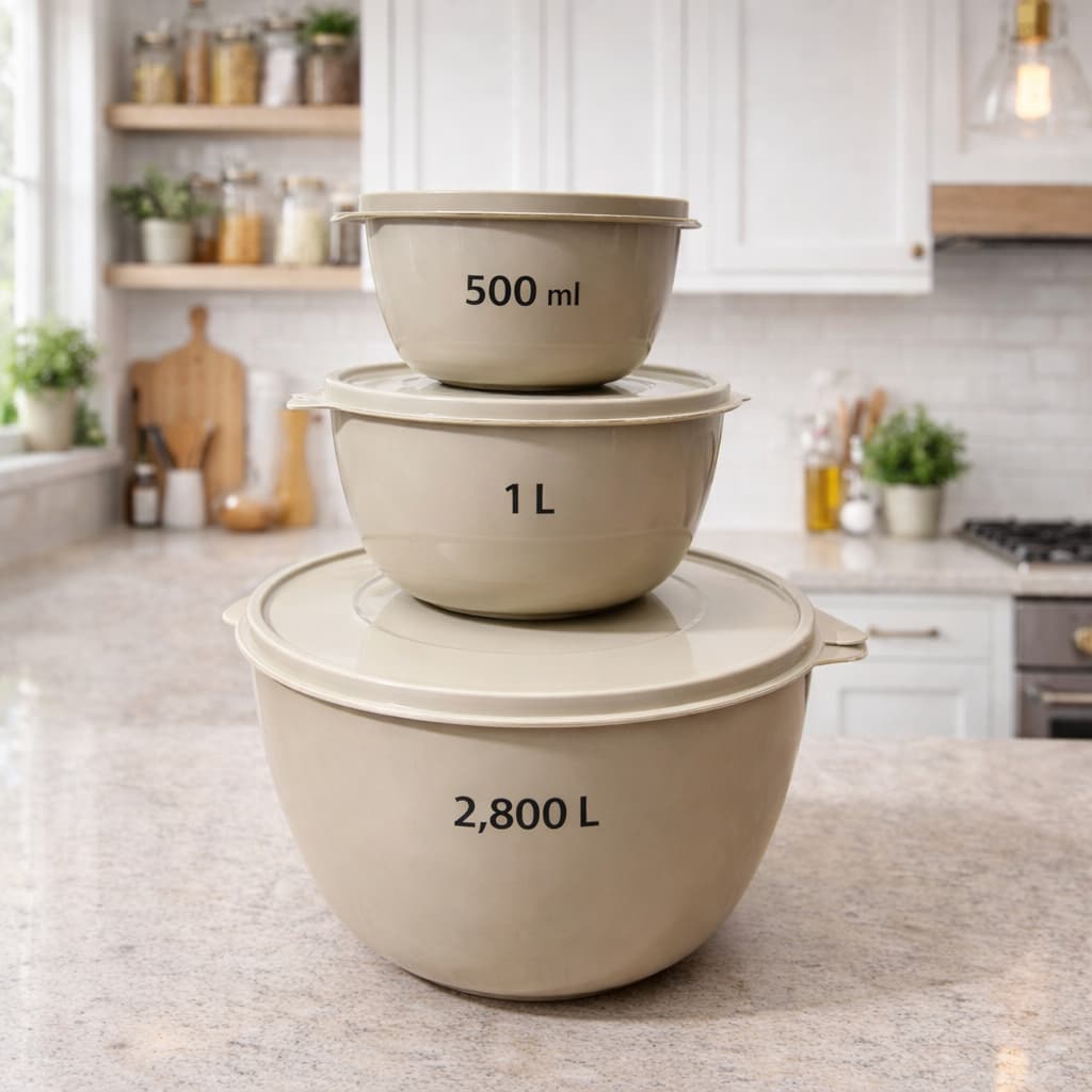 Conjunto Bowl Potes Plásticos Redondo 3 peças