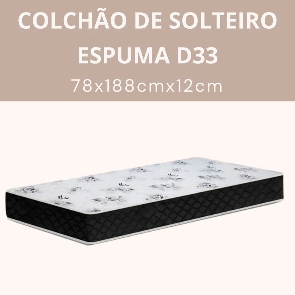 Colchão Solteiro 78cm Espuma D33 Supreme Conforto Estampa personalizada