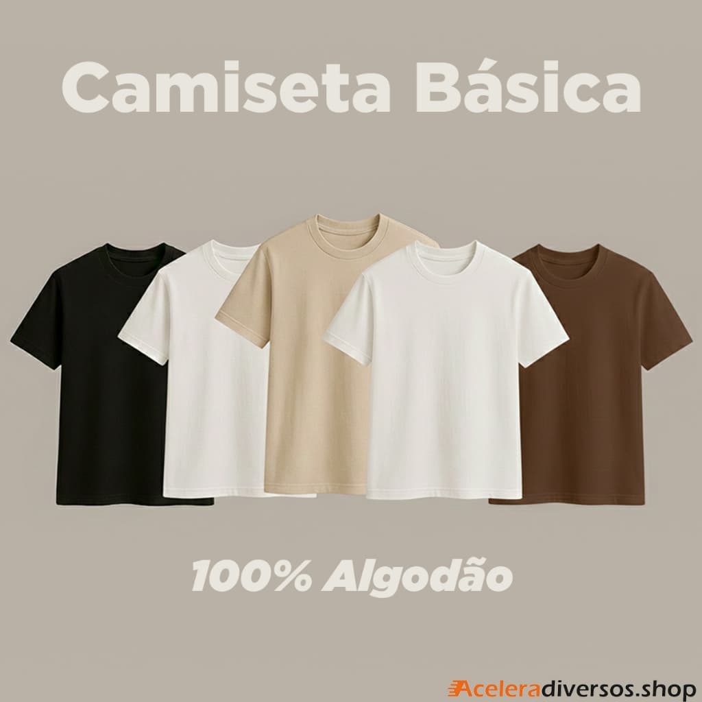 CAMISETA BASICA MASCULINA UNISSEX LISA 100% ALGODÃO DIA A DIA ACADEMIA CAMISA CONFORTÁVEL CASUAL