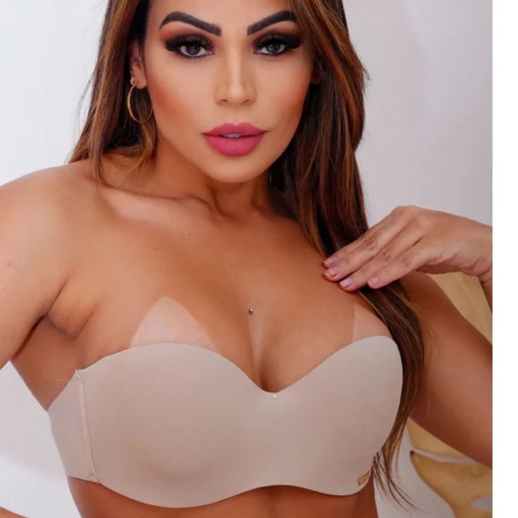 Sutiã Tomara Que Caia Frente Única Costas Nua Alça Silicone Premium com Bojo Feminino Roupa Íntima