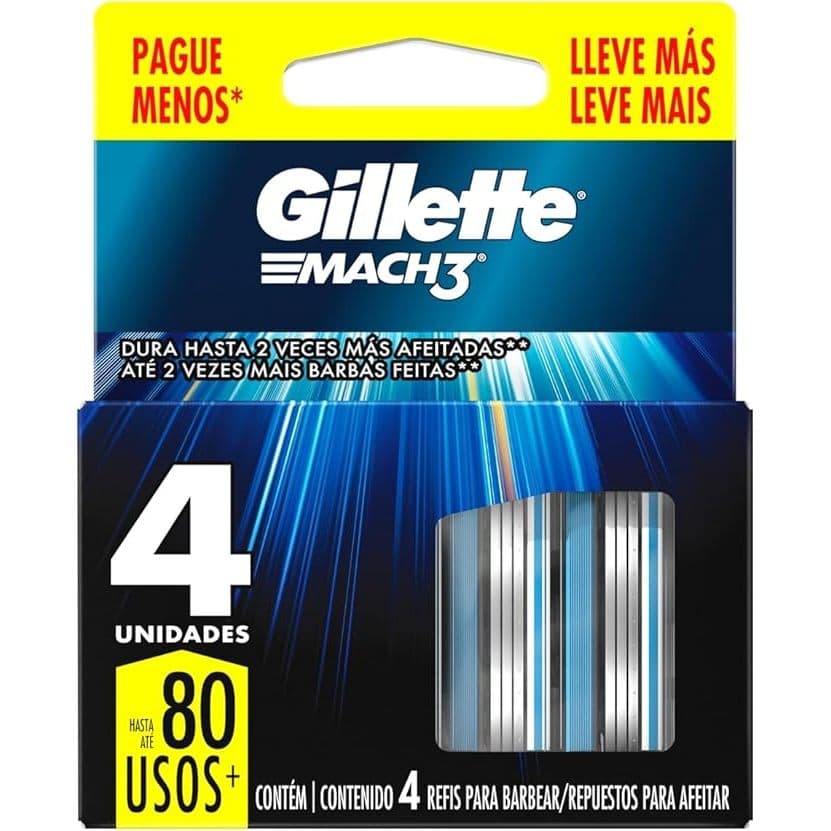 Gillette Refil Para Barbear Mach3 Leve 4 Pague 3