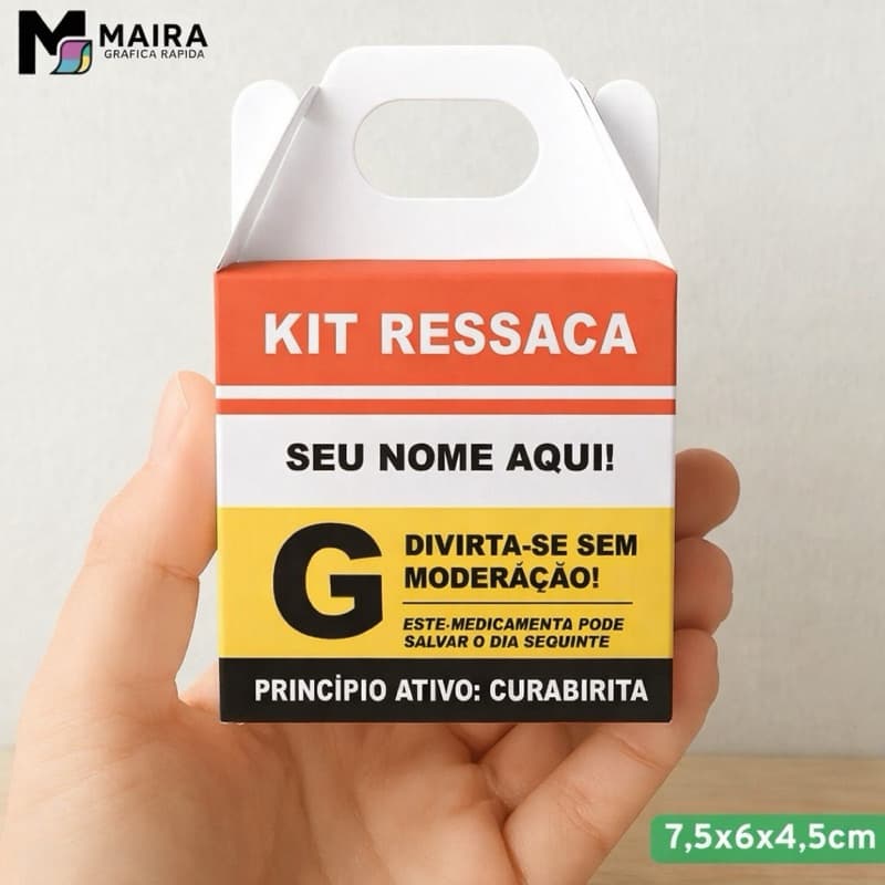 Kit caixa sacola Ressaca Formatura-Resenhas festas Lembrancinhas para Personalizar-10 unds