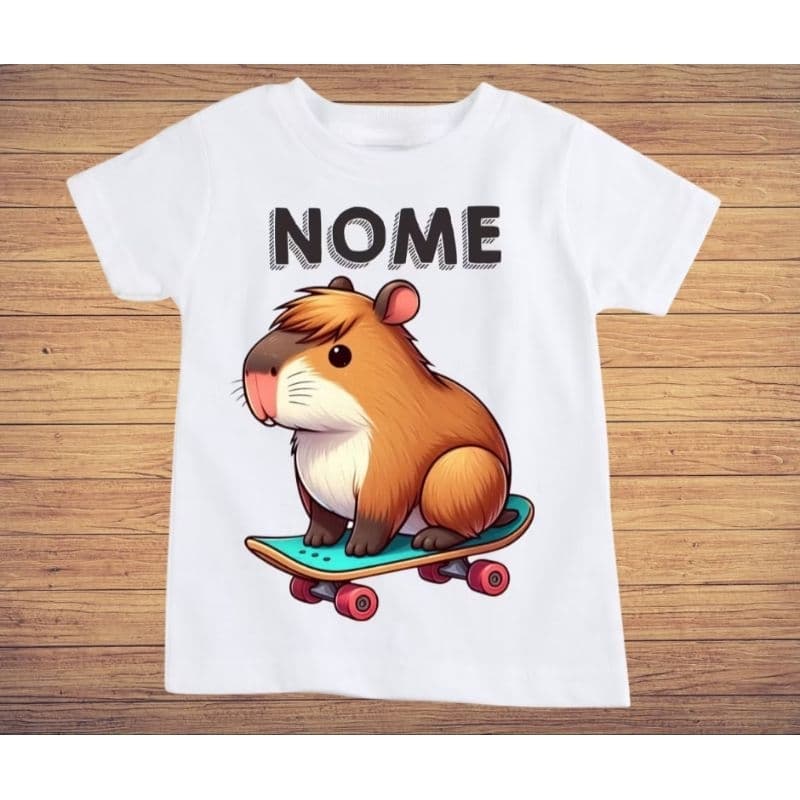 Camiseta Capivara Menino e skate tn03 - Informar Nome