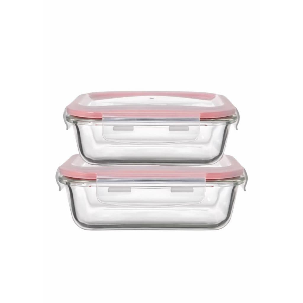 Pote Hermético de Vidro com Tampa – 370ml e 640ml (Kit)