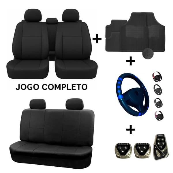 Kit Completo Capa Banco Courvin Volante Pedal Fiat Volkswagen Chevrolet