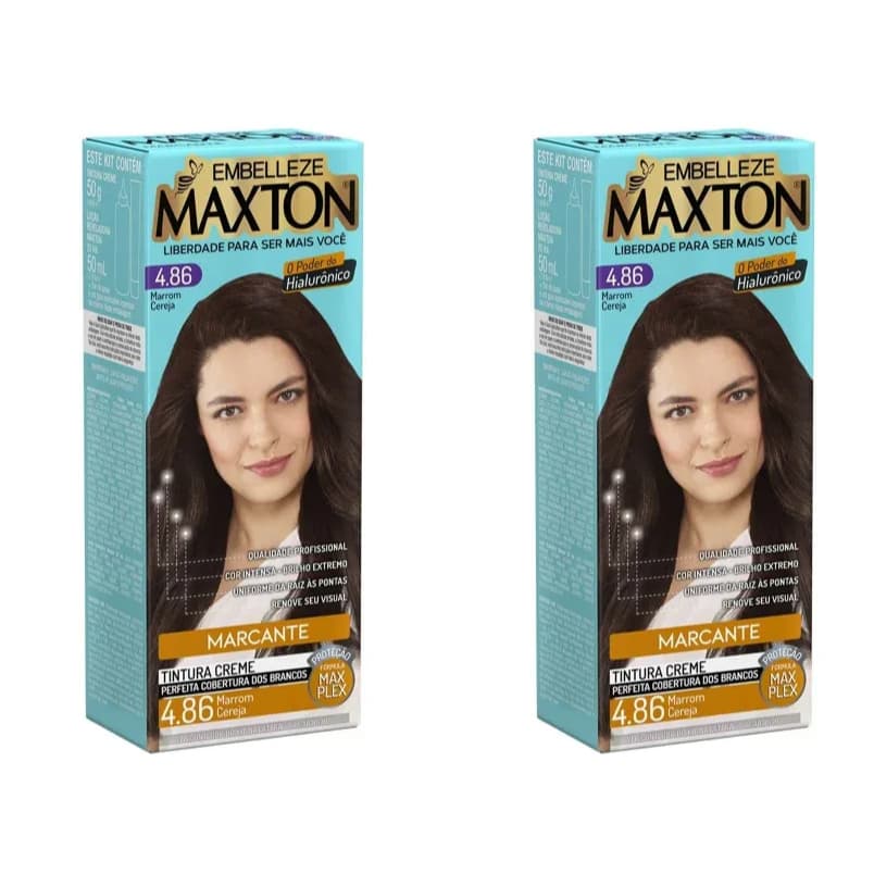 Maxton - Kit com 2 Colorações 4.86 - Marrom Cereja