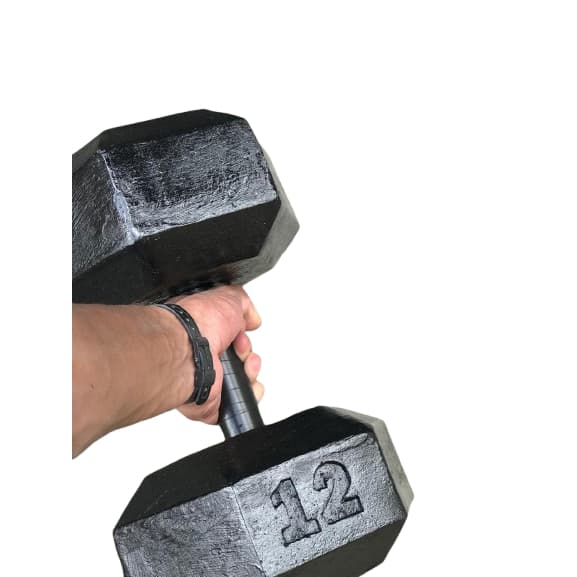 Halter de 12kg - Halter sextavado de cimento - Unidade - Treino em casa