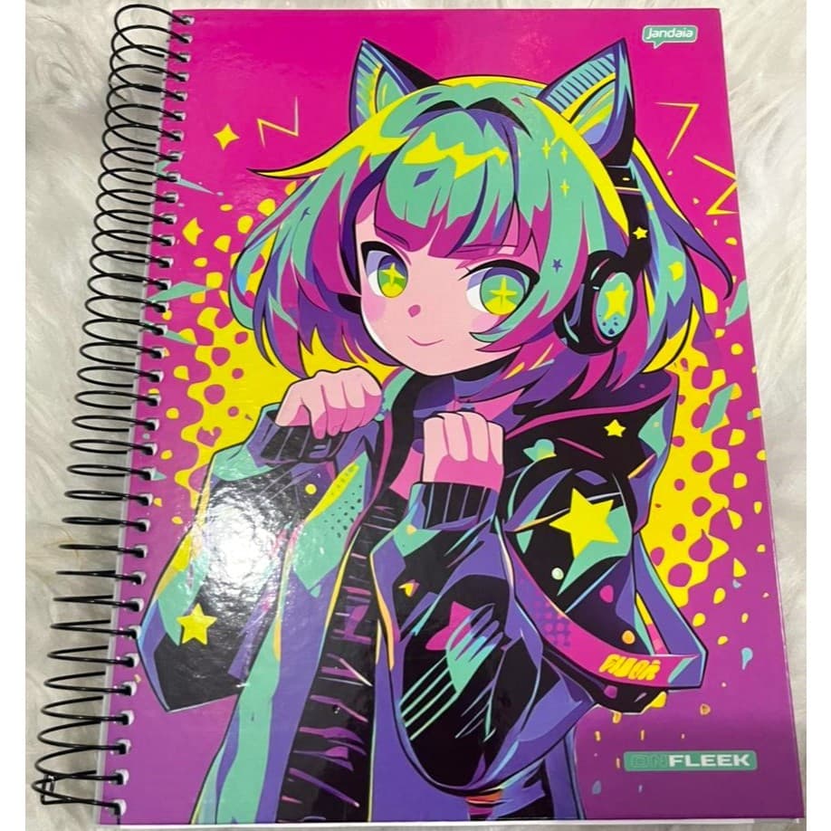 Caderno Personagens 240 Folhas – Espiral 20x27,5cm 12 materias universitario Juvenil