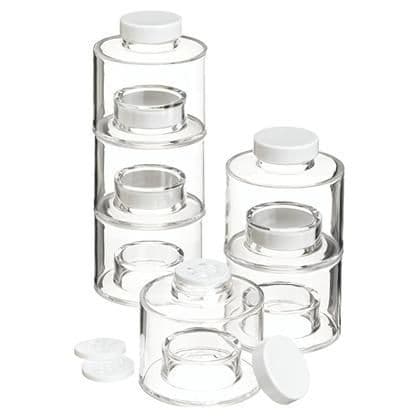 Kit 6 Porta Tempero Empilhavel Organizador Com Tampa Cozinha