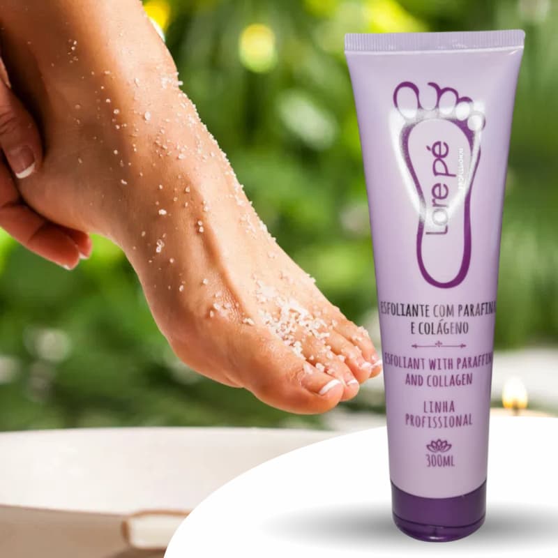 Esfoliante Lore Pé Para Pés 300ml Com Parafina E Colágeno Hidratação Maciez Cuidados Lore Pé