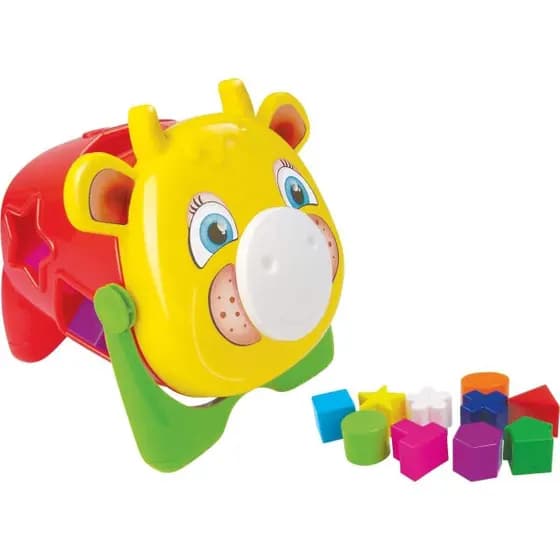 Brinquedo Educativo Balde Didático Vaquinha July na Solapa MercoToys ref.287