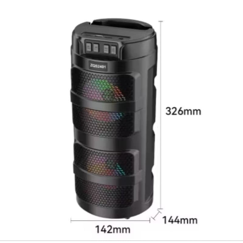Caixa De Som Torre Bluetooth Potente Duplo Falante potente 4 Pol Luz LED
