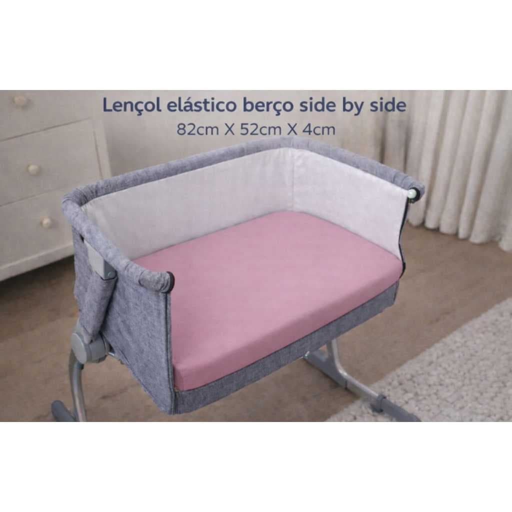 Lençol avulso p/ berço portátil Side by Side - 180 fios 100% algodao
