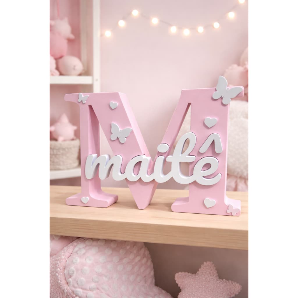 Letra Personalizada com Nome para Quarto Infantil  – Decoração de Bebê com Inicial