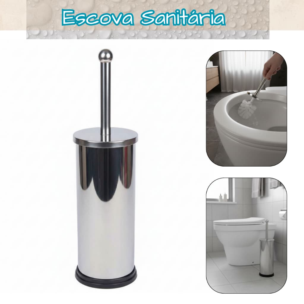 Escova Sanitaria De Limpar Vaso Sanitário Privada Banheiro Suporte Inox