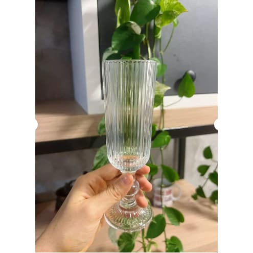 Jogo 6 Taças Champagne Vidro 170ml Conjunto Taça De Vinho Brinde Festa Luxo Versalhes Gold