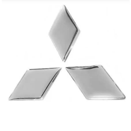 Emblema Logo Mitsubishi Resinado Prata 6,0 Cm X 6,0 Cm...