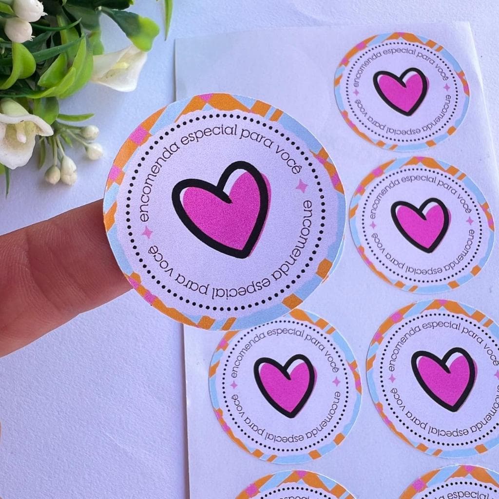 ENVIO IMEDIATO- 100 Adesivos para EMBALAGEM 3,8x3,8cm | adesivo embalagem | tag agradecimento cliente