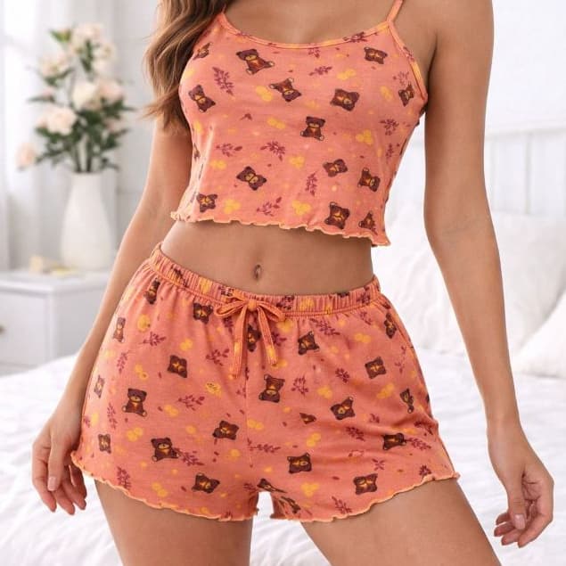 PIJAMA URSINHO DELICADO, PIJAMA FOFO, MALHA SUEDE, FRESQUINHO, CONFORTAVEL, TECIDO DELICADO, BABY DOOL