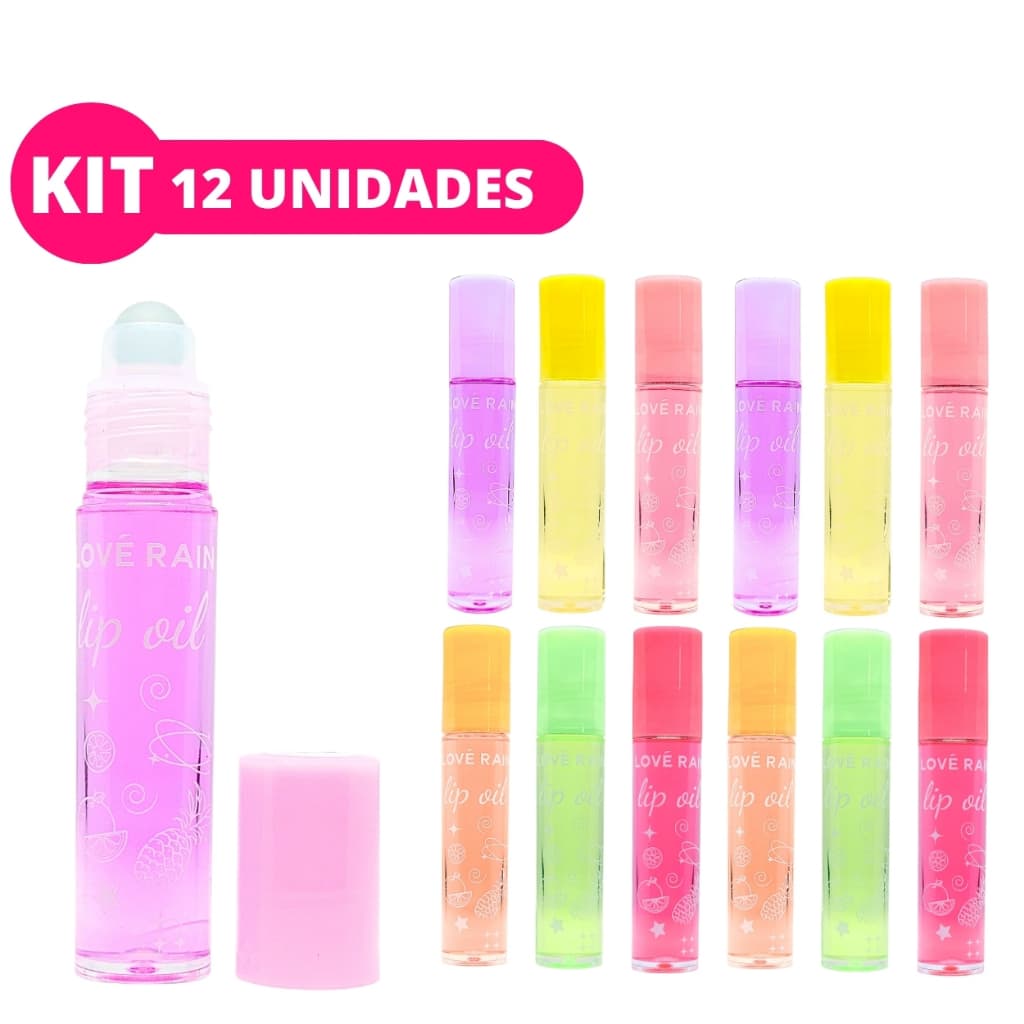 Kit 12 Gloss Brilho Labial Frutinhas Tutti-fruit Roll On Retrô Lembrancinha